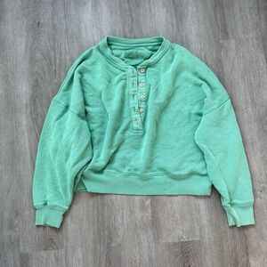 American Eagle Outfitters Green Henley Shirt